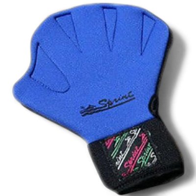 Sprint Aquatics 783 Aqua Gloves, Closed Fingers (Velcro), SA-783-M-BL (Blue)
