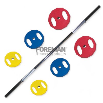 Barbell for aerobics (without locks) Foreman Body Pump, 20 kg, FM-GS-SET