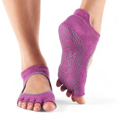 ToeSox Half Toe Bellarina Mulberry Batik Yoga Socks, TS-841090129604-S