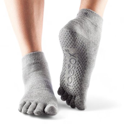Шкарпетки для йоги ToeSox Full Toe Ankle Heather Grey, TS-841090108364-L TS-S01026HTG фото