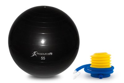 М'яч гімнастичний ProsourceFit Stability Ball, 55 см (чорний), PS-2205-BK PS-2205-BK фото