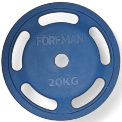Диск олімпійський Foreman ROEZH 5-Grip, 20 кг (синій), FM-ROEZH-20-BL FM-ROEZH-20-BL фото