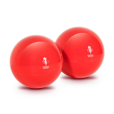 Massage balls (2 pcs) Franklin Mini Smooth Ball, 7.5 cm (red), FR-90.11-RD