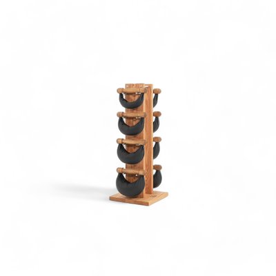Dumbbells with rack NOHrD Swing Turm, 1-2-4-6 kg (oak), ND-13214-oak