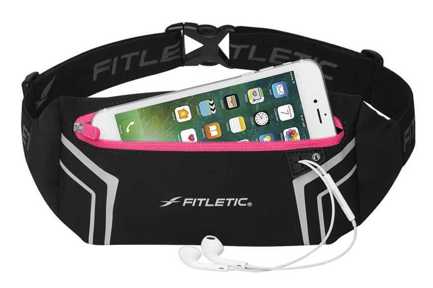 Fitletic Blitz Sports & Travel Belt Bag, FL-WR01-09-SL/BK (Silver/Black)