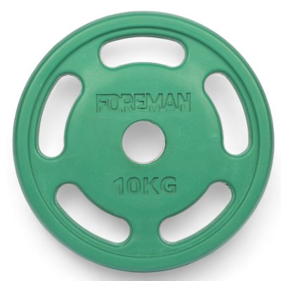 Диск олимпийский Foreman ROEZH 5-Grip, 10 кг (зеленый), FM-ROEZH-10-GN FM-ROEZH-10-GN фото