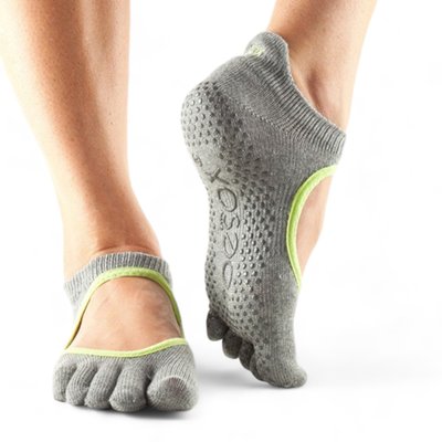 Шкарпетки для йоги ToeSox Full Toe Bellarina Grey/Lime, TS-812035024070-M TS-S0142XHGL фото