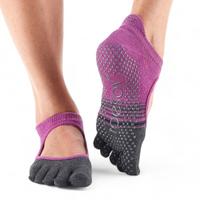 Шкарпетки для йоги ToeSox Full Toe Bellarina Mulberry Stripe, TS-841090130013-M TS-S0142XMLS фото