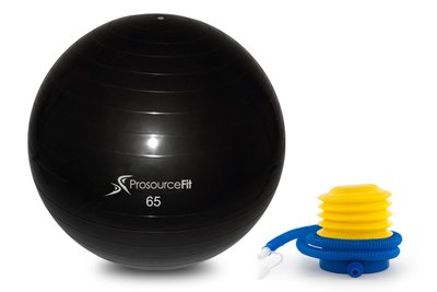 М'яч гімнастичний ProsourceFit Stability Ball, 65 см (чорний), PS-2206-BK PS-2206-BK фото