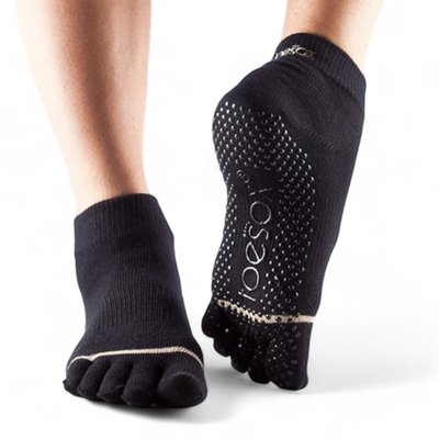 Yoga socks ToeSox Full Toe Ankle Black, TS-841090108340-L