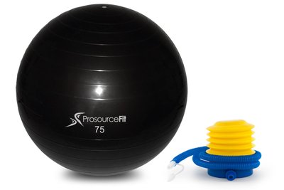 М'яч гімнастичний ProsourceFit Stability Ball, 75 см (чорний), PS-2207-BK PS-2207-BK фото