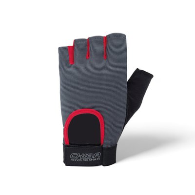 Fitness gloves for men Chiba Fit, gray/red, CH-40416-grey/red-XS