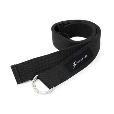 Ремінь для йоги ProsourceFit Metal D-Ring Yoga Strap, 245 см, PS-2014-BK (чорний) PS-201Х-XX фото