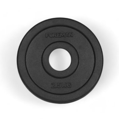 Диск олімпійський Foreman RUBO, 2.5 кг (чорний), FM-RUBO-2.5-BK FM-RUBO-2.5-BK фото