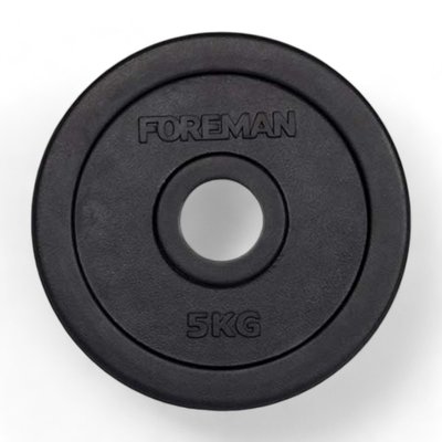 Диск олімпійський Foreman RUBO, 5 кг (чорний), FM-RUBO-5-BK FM-RUBO-5-BK фото
