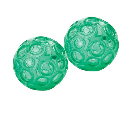 Massage balls (2 pcs) Franklin Textured Ball, 9 cm (crystal green), FR-90.01-GN