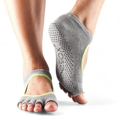 Шкарпетки для йоги ToeSox Half Toe Bella Grey/Lime, TS-841090108746-S TS-GHT-BL-HGL фото
