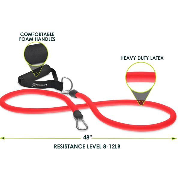 Еспандер трубчастий ProsourceFit Single Stackable, надлегкий опір (червоний), PS-1013-VL-RD PS-1013-VL-RD фото