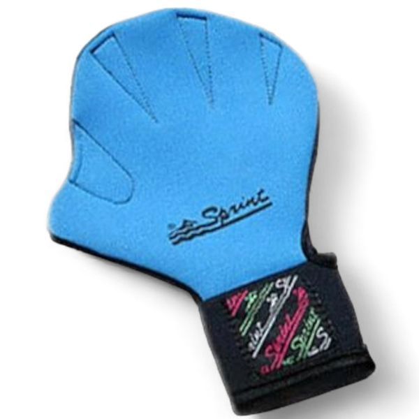 Sprint Aquatics 783 Aqua Gloves, Closed Fingers (Velcro), SA-783-S-AQ (Aqua)