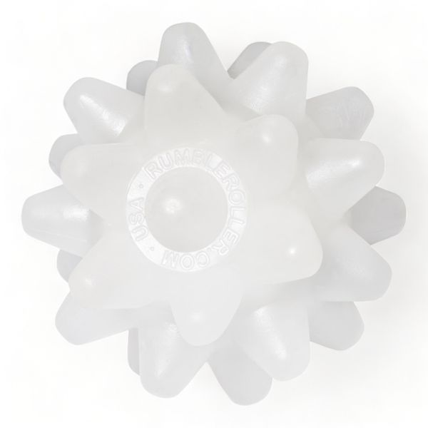 Massage ball with holder RumbleRoller Beastie Original, 7.5 cm (white), RR-BOA-WH