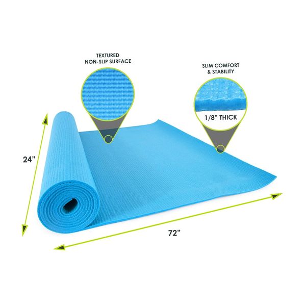 ProsourceFit Classic Yoga Mat, 3 mm, PS-1912-AQ (aqua)