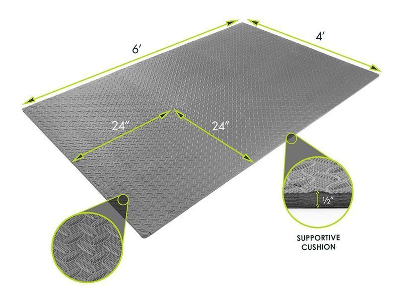 Puzzle mat for training (6 sections) ProsourceFit Puzzle Mat, 12.7 mm, PS-2301-1/2-BK (black)