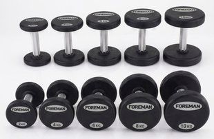 Комплект гантель (5 пар) Foreman ARD, 2-4-6-8-10 кг (гума), FM-ARD-2-10-BK FM-ARD-2-10 фото