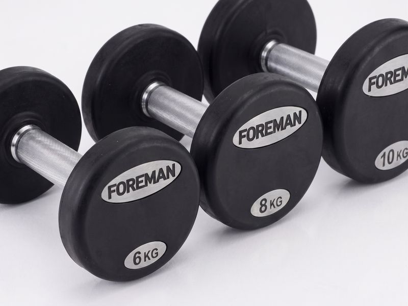 Комплект гантель (5 пар) Foreman ARD, 2-4-6-8-10 кг (резина), FM-ARD-2-10-BK FM-ARD-2-10 фото