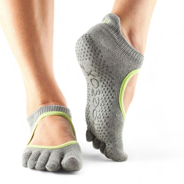 Шкарпетки для йоги ToeSox Full Toe Bellarina Grey/Lime, TS-812035024063-S TS-S0142XHGL фото