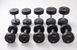 Set of dumbbells (5 pairs) GMAX RD, 12-14-16-18-20 kg (rubber), GM-RD-12-20-BK
