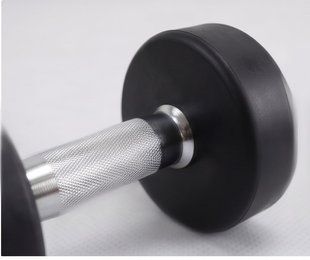 Set of dumbbells (5 pairs) GMAX RD, 2-4-6-8-10 kg (rubber shell), GM-RD-2-10-BK