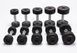 Set of dumbbells (5 pairs) GMAX RD, 2-4-6-8-10 kg (rubber shell), GM-RD-2-10-BK