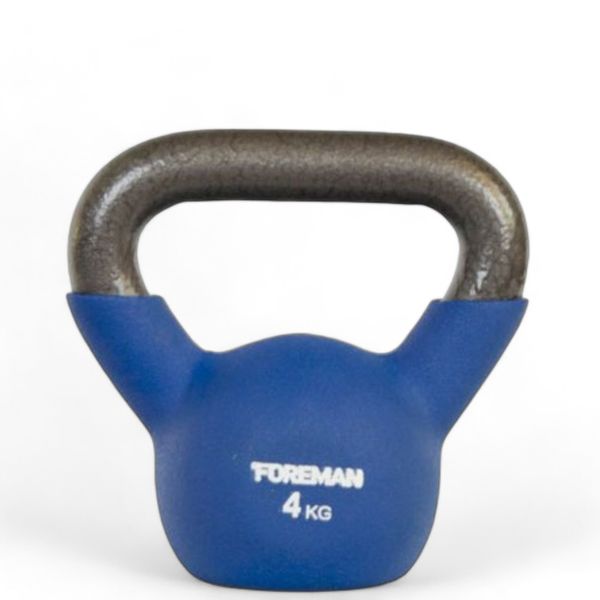 Neoprene kettlebell Foreman TTK, 4 kg (blue), FM-TTK-4-BL