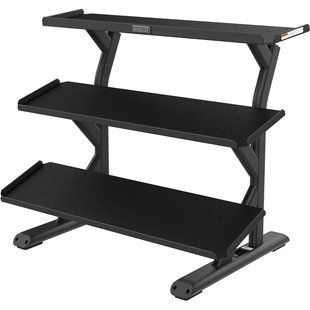Precor Vitality 3-Tier Dumbbell Rack (holds 10 pairs), 10 Pair, Flat Tray, PR-VBR6804-BP (black)