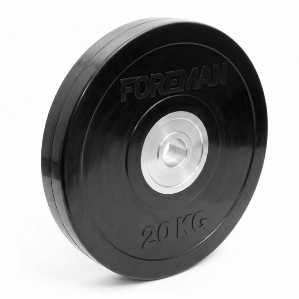 Диск бамперний для кроссфіта Foreman RBP, 20 кг (чорний), FM-RBP-20-BK FM-RBP-20-BK фото