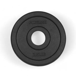 Диск олімпійський Foreman RUBO, 2.5 кг (чорний), FM-RUBO-2.5-BK FM-RUBO-2.5-BK фото