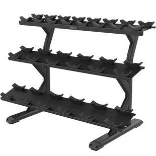 Precor Vitality 3-Tier Dumbbell Rack (holds 10 pairs), Saddle Tray, PR-VBR6814-BP (black)