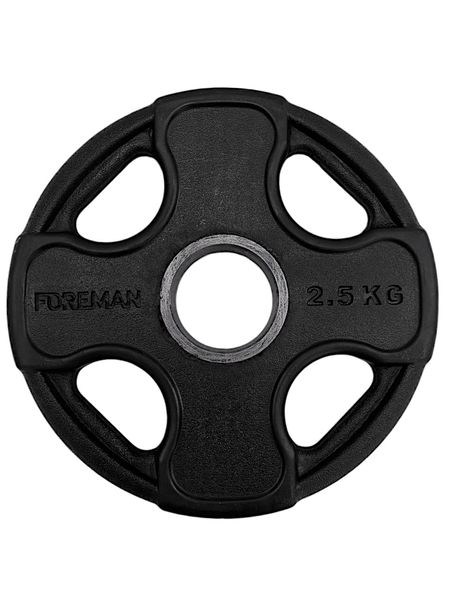 Диск олімпійський Foreman PRR, 2.5 кг (чорний), FM-PRR-2.5-BK FM-PRR-2.5-BK фото