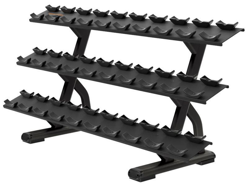 Precor Discovery 3-Tier Dumbbell Rack (holds 15 pairs), PR-DBR0815-BP (black)
