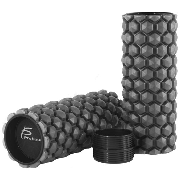 Massage roller ProsourceFit HEXA Roller, 61/30x12.7 cm, PS-2160-BK (black)